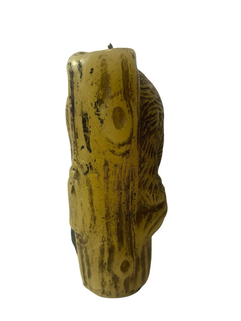 Vtg 5” Silly Bear on Log Stealing Honey Candle Cabin Decor By Animal Antics